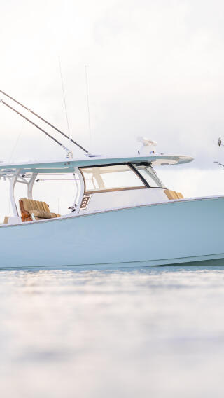 Image of a Sportsman Boat on the water.