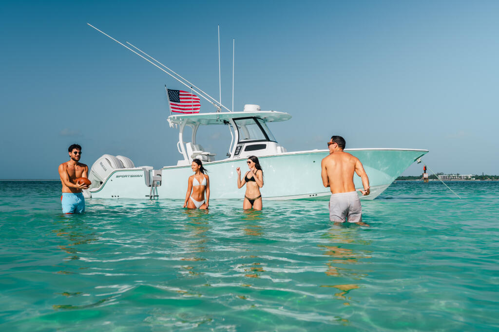 Image of a Sportsman Boat on the water.