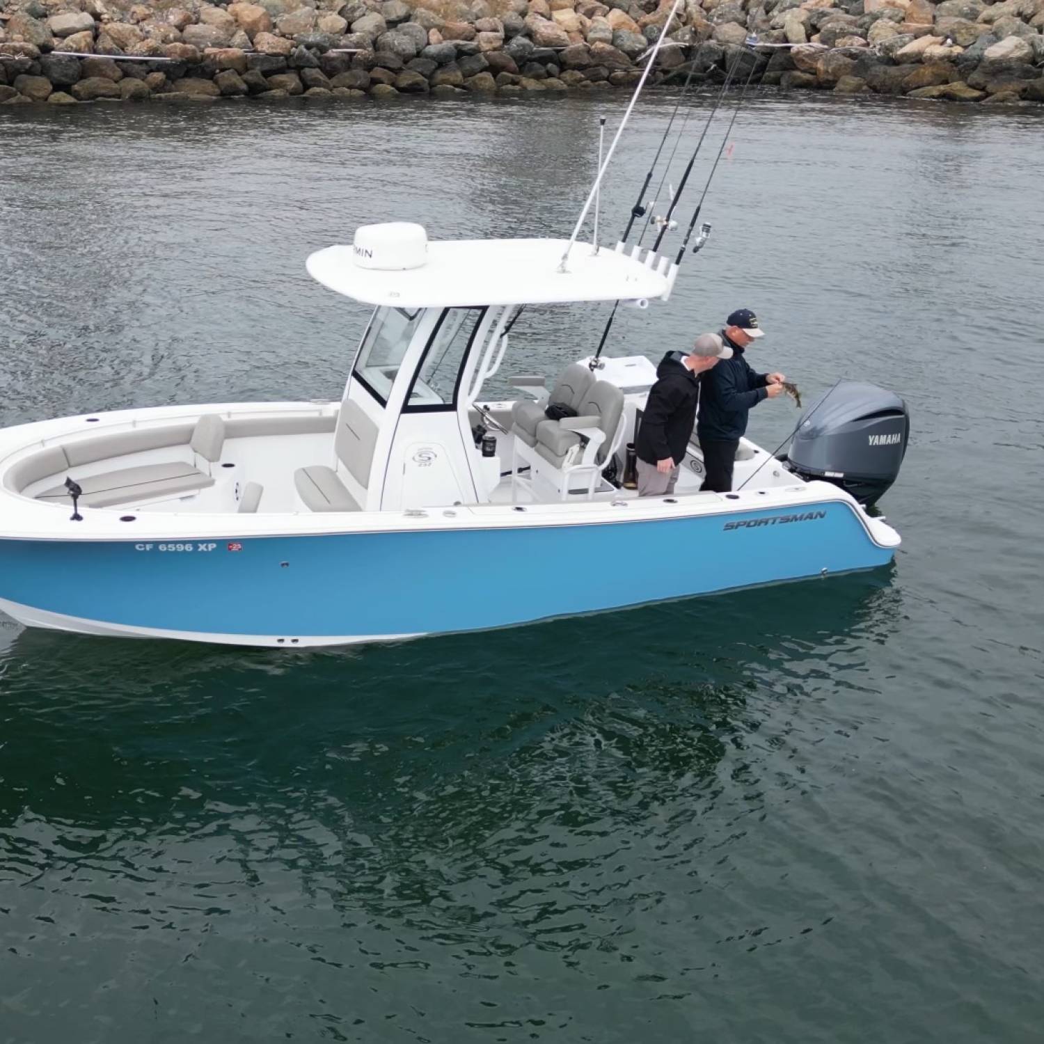 Title: Fishing the breakwall - On board their Sportsman Open 232 Center Console - Location: Long Beach , CA. Participating in the Photo Contest #SportsmanAugust2024