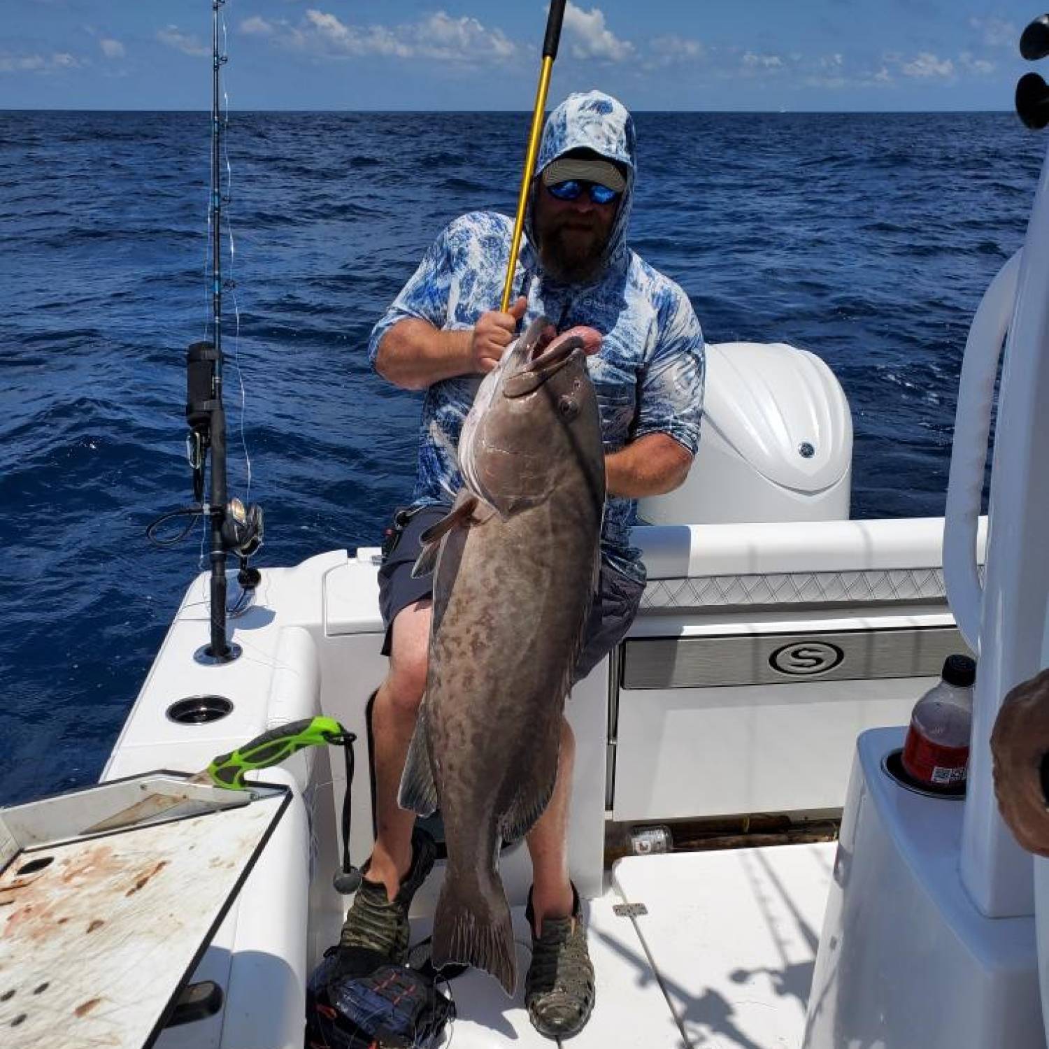 Title: Big gag grouper - On board their Sportsman Open 282 Center Console - Location: Gulf of Mexico. Participating in the Photo Contest #SportsmanAugust2024