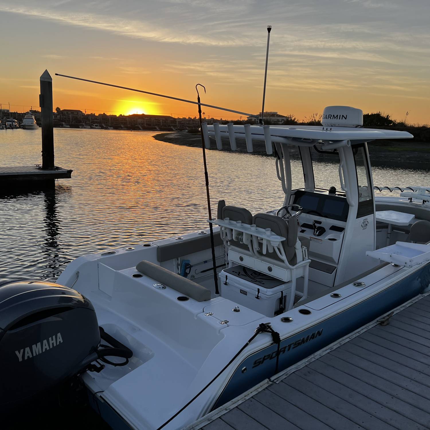 Title: Evening cruise - On board their Sportsman Open 232 Center Console - Location: Huntington Beach, California. Participating in the Photo Contest #SportsmanDecember2024