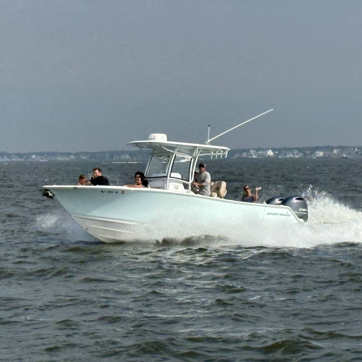 Heading down bay with friends to enjoy a day rafting up at Tices Shoal.