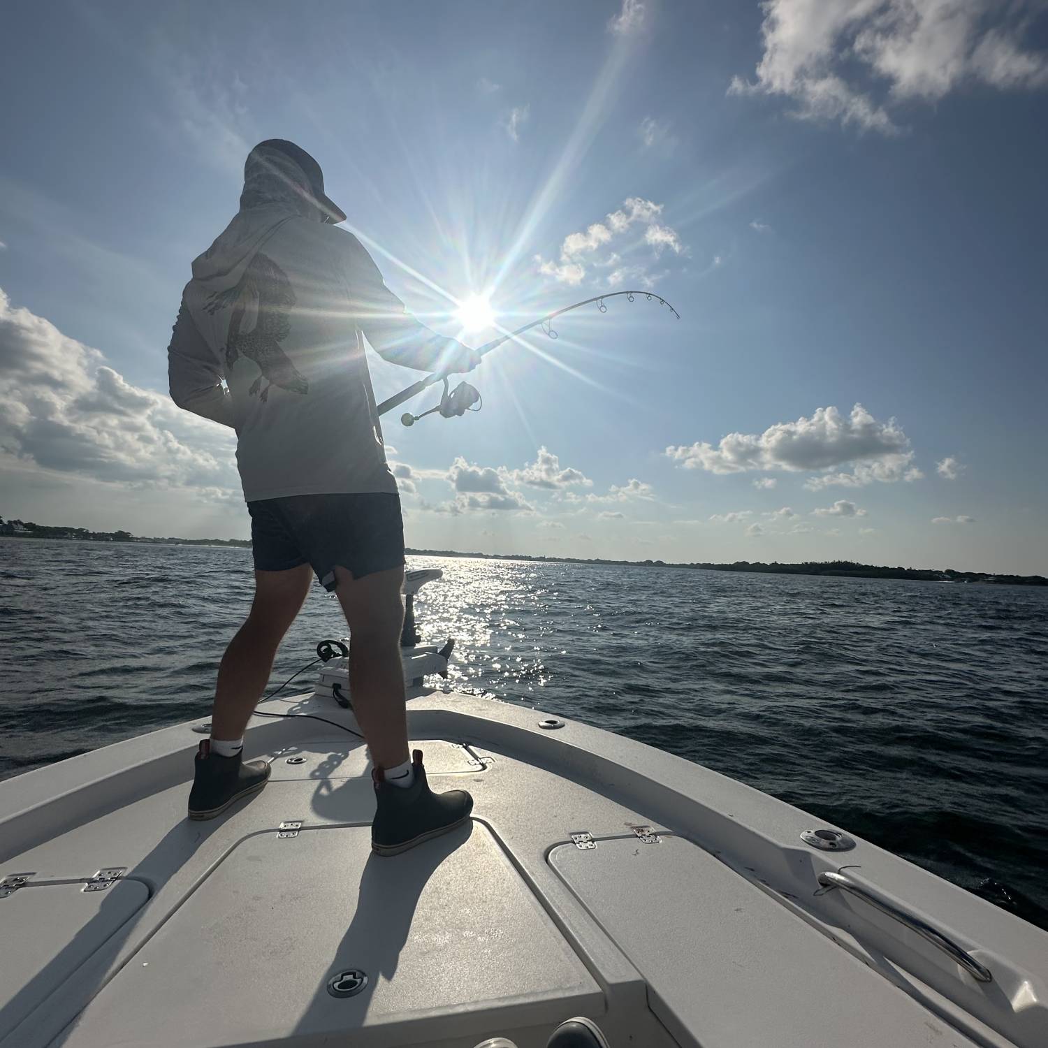 Tj hooked into a nice tarpon mid morning