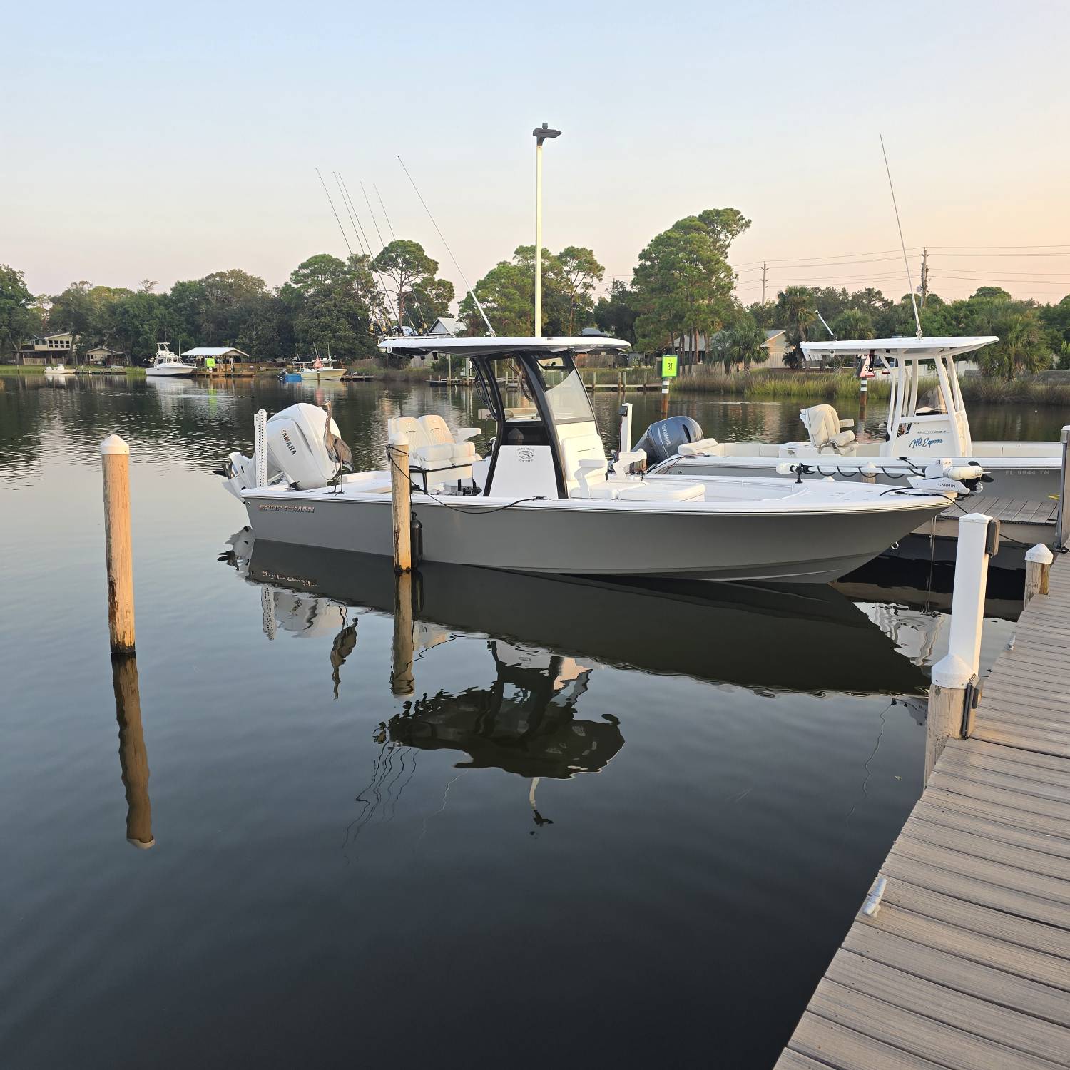 Title: Fred Bird Chilling on the Sportsman - On board their Sportsman Masters 247OE Bay Boat - Location: Panama City Beach, Florida. Participating in the Photo Contest #SportsmanOctober2025