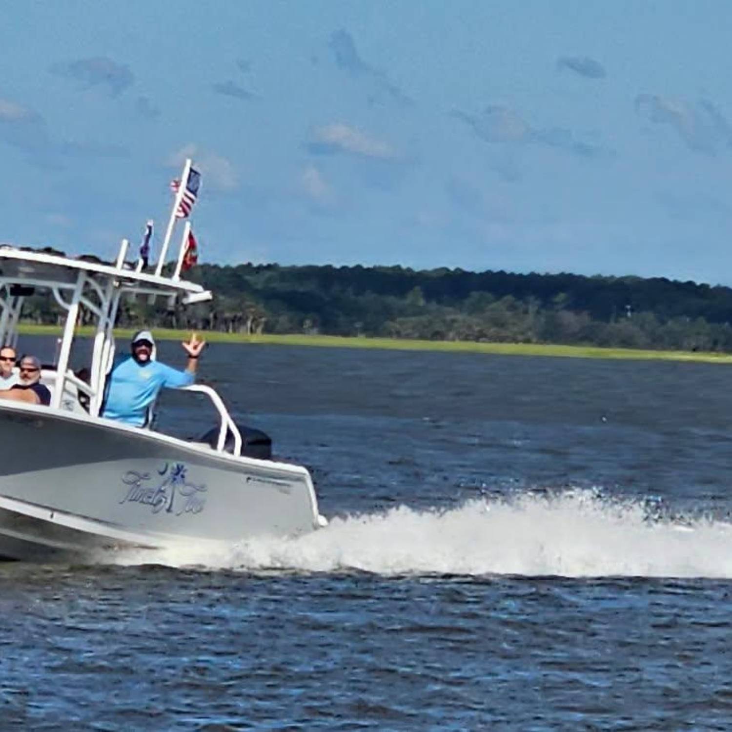 Crusin’ the river with old friends.