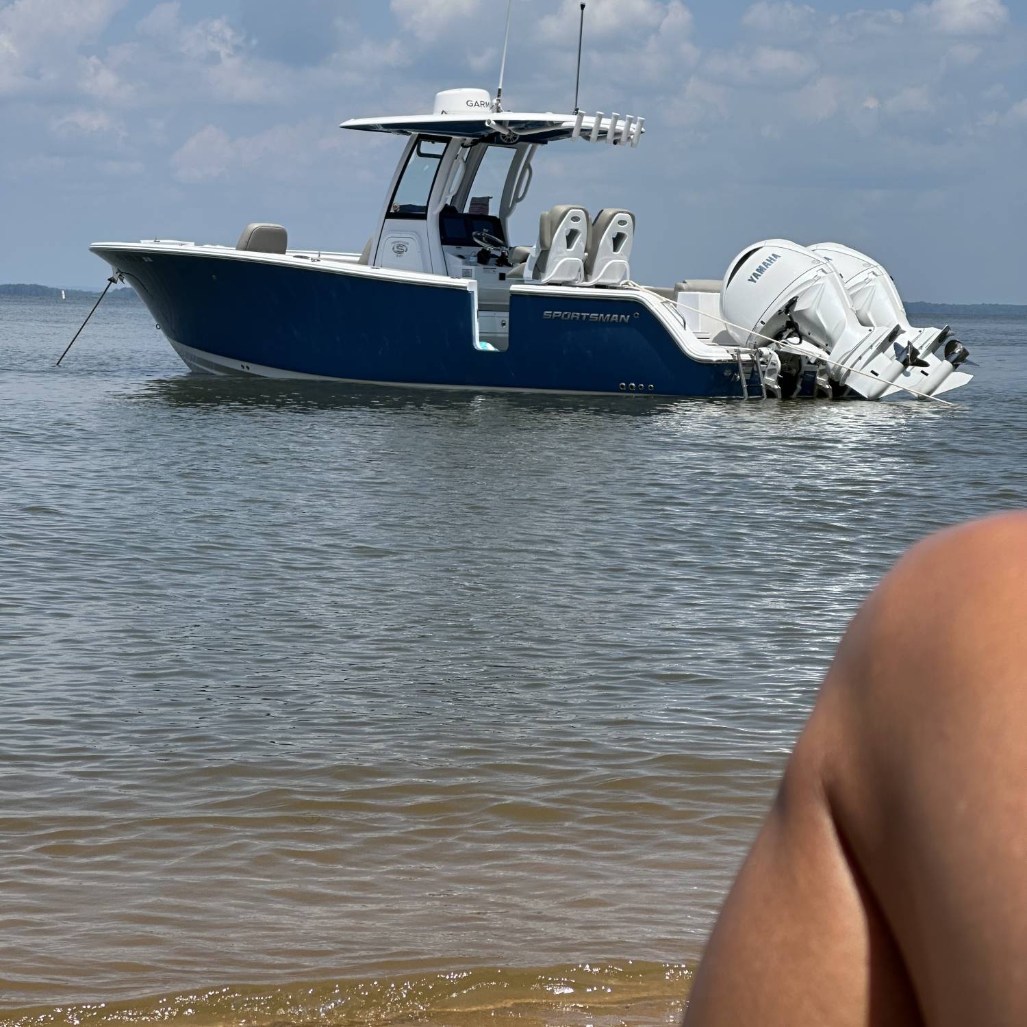 Title: Loving the sandbar time! - On board their Sportsman Heritage 261 Center Console - Location: Hart Miller Island, Maryland. Participating in the Photo Contest #SportsmanSeptember2025