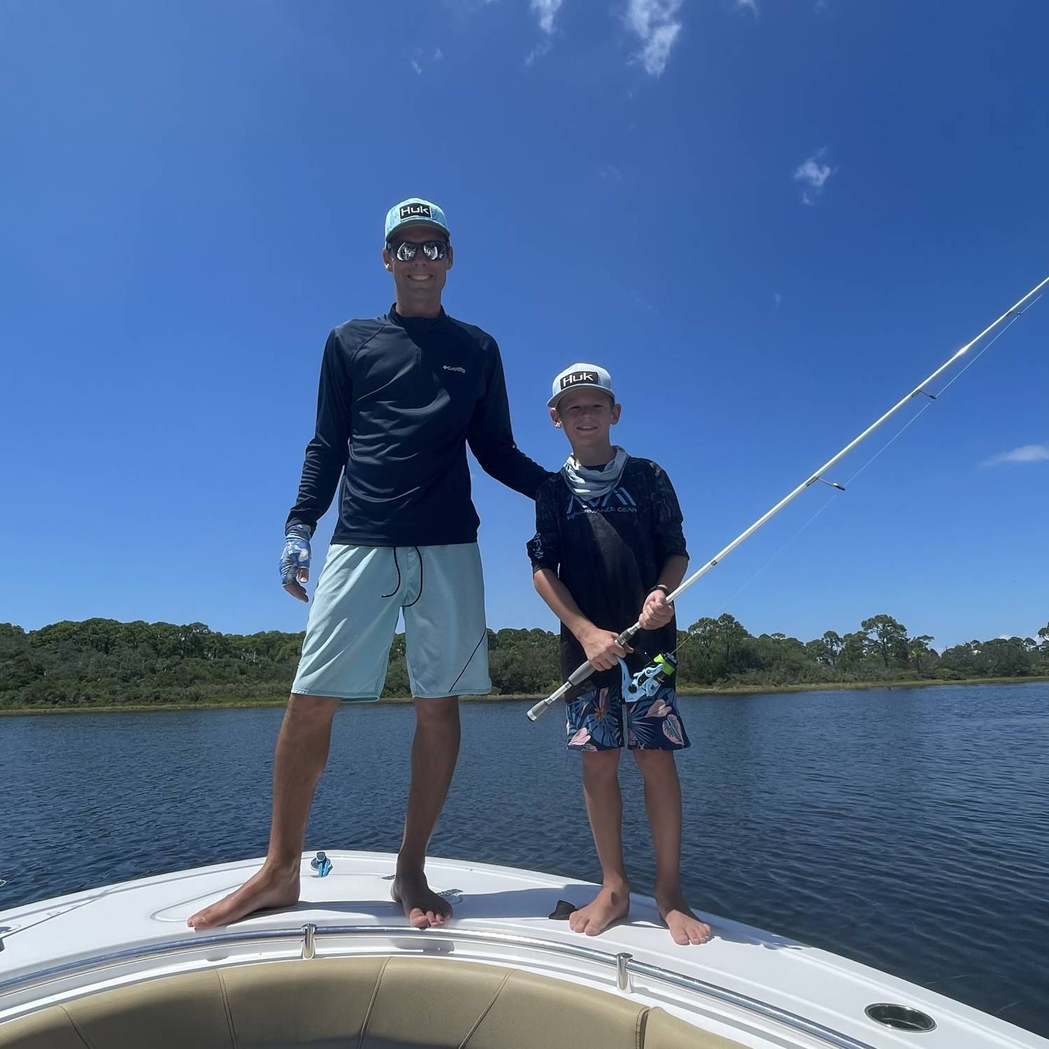 Enjoying some much needed fishing in the Gulf with son and grandson