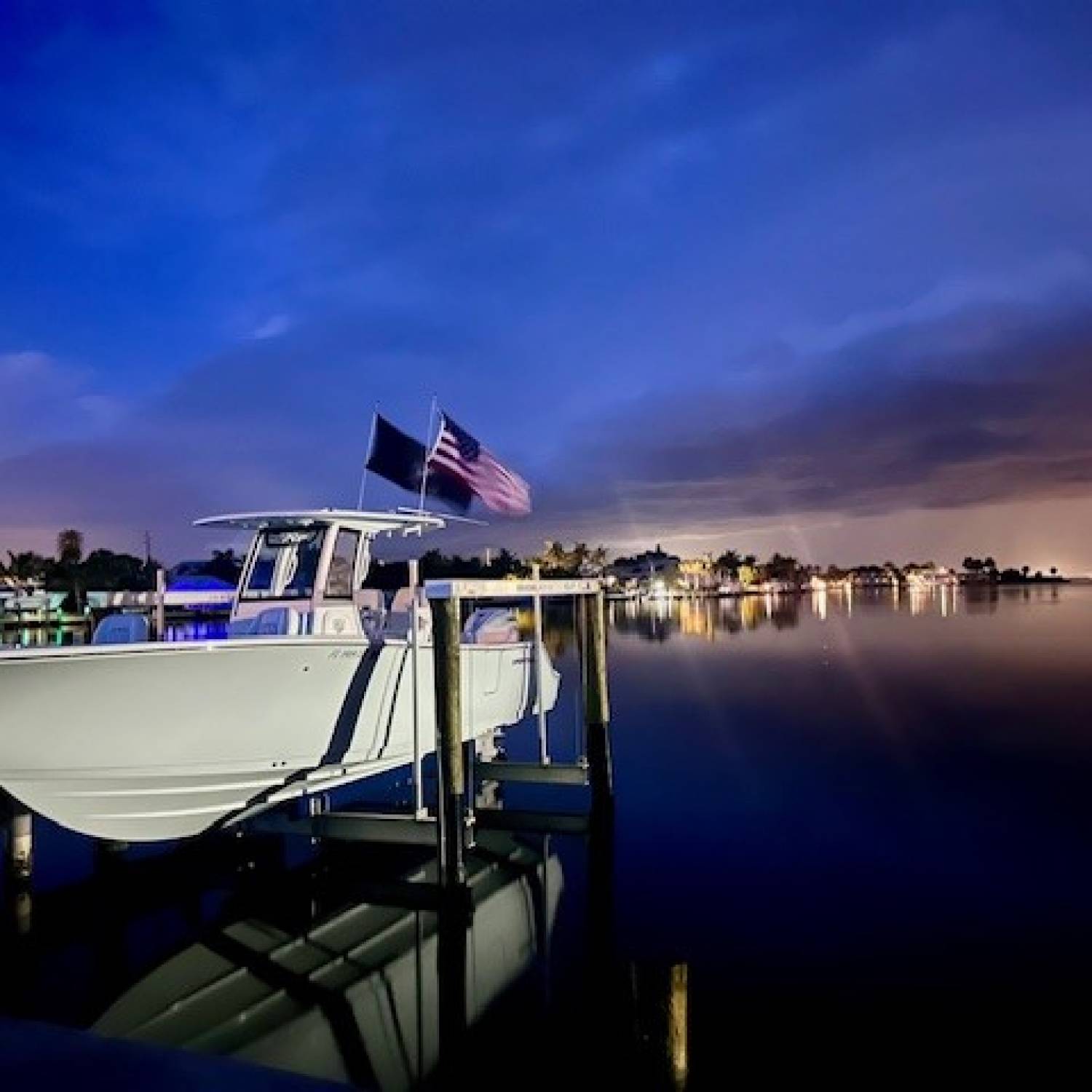 Sleeping for the night after a long day at the sandbar!