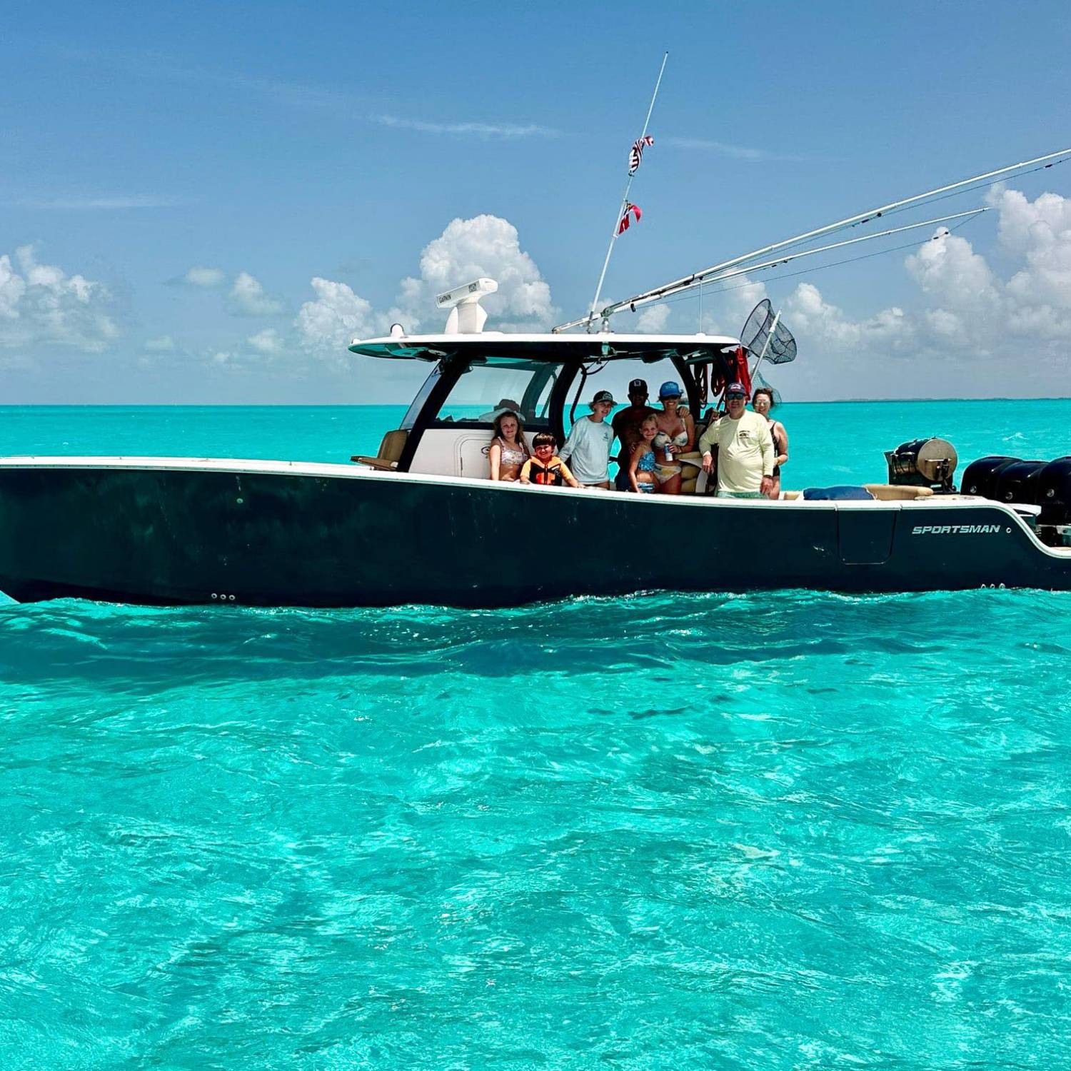 No filter needed! The Bahama Blue waters at the Sand Bank Cays off of Treasure Cay Abacos Bahamas are second...