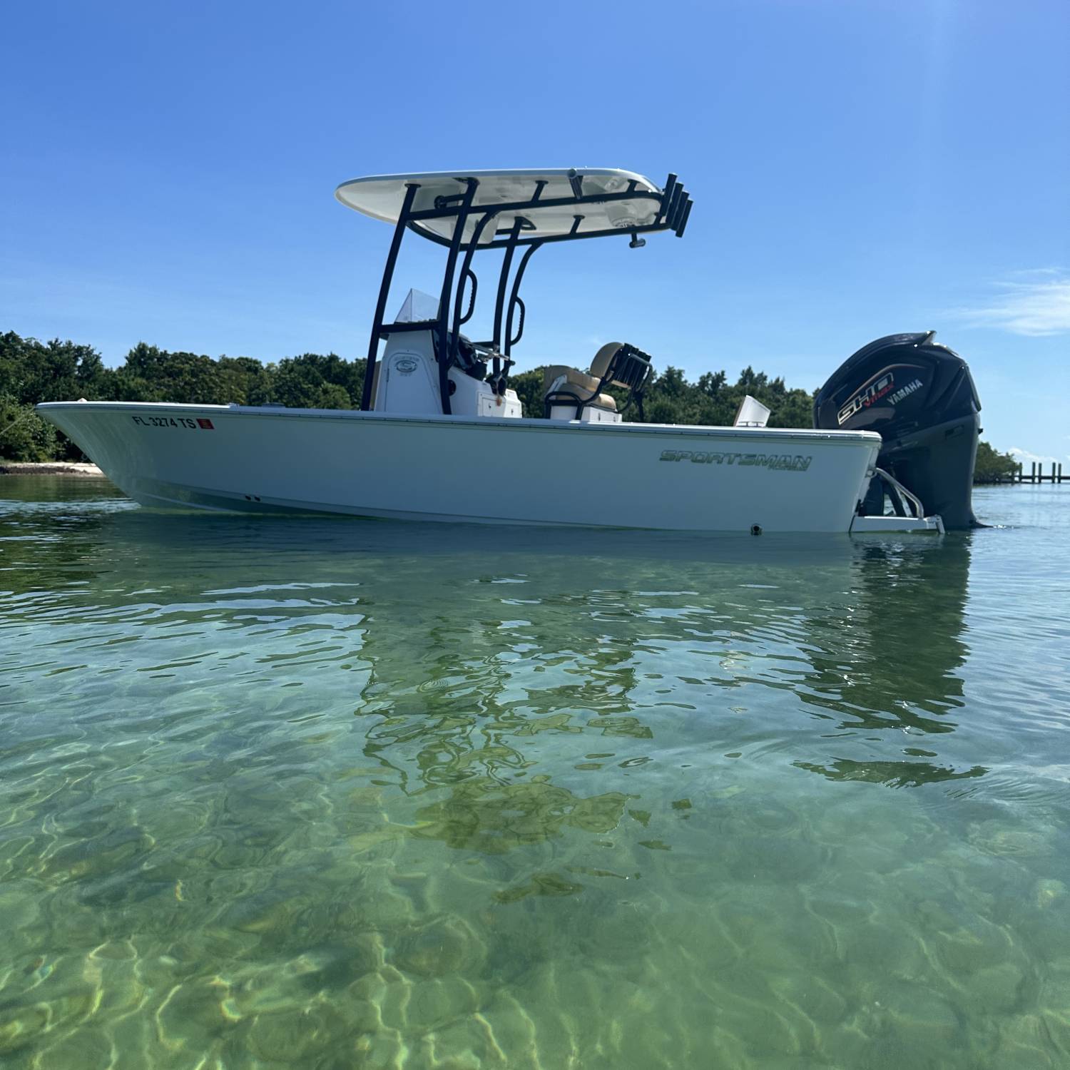 Anchored out at the sand bar.