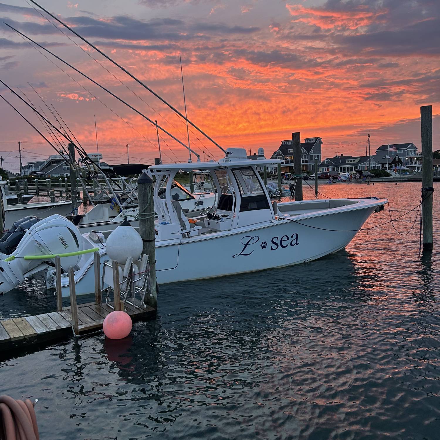 Sun set in the great salt pond R.I.