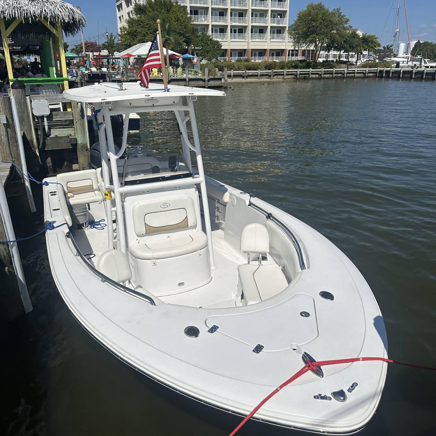 Tied up for lunch at a TIKI bar on the Chesapeake Bay.  Nice smooth solid ride across the Bay from...