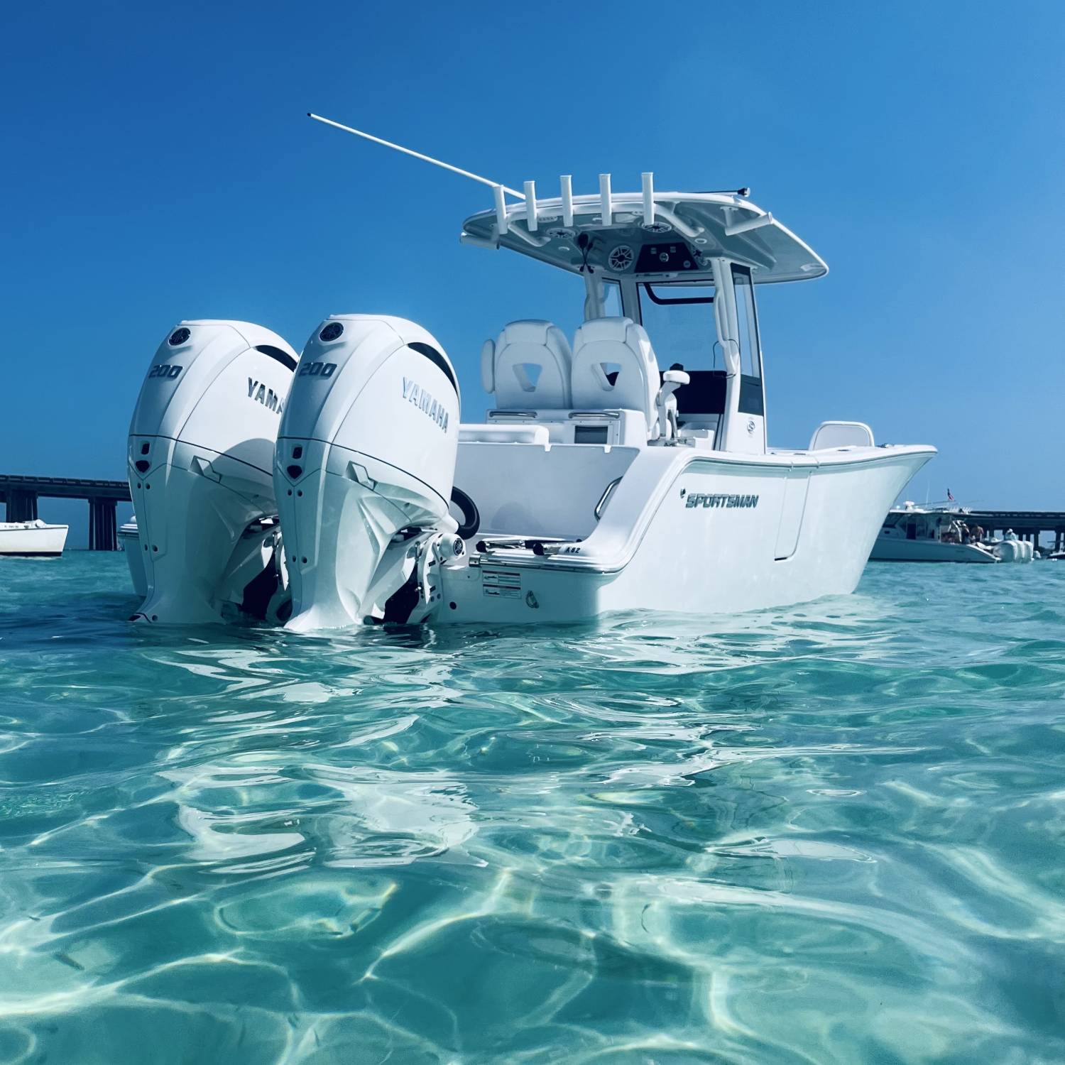 Title: 262 At rest on Crab Island - On board their Sportsman Open 262 Center Console - Location: Crab Island Destin fl. Participating in the Photo Contest #SportsmanApril2026