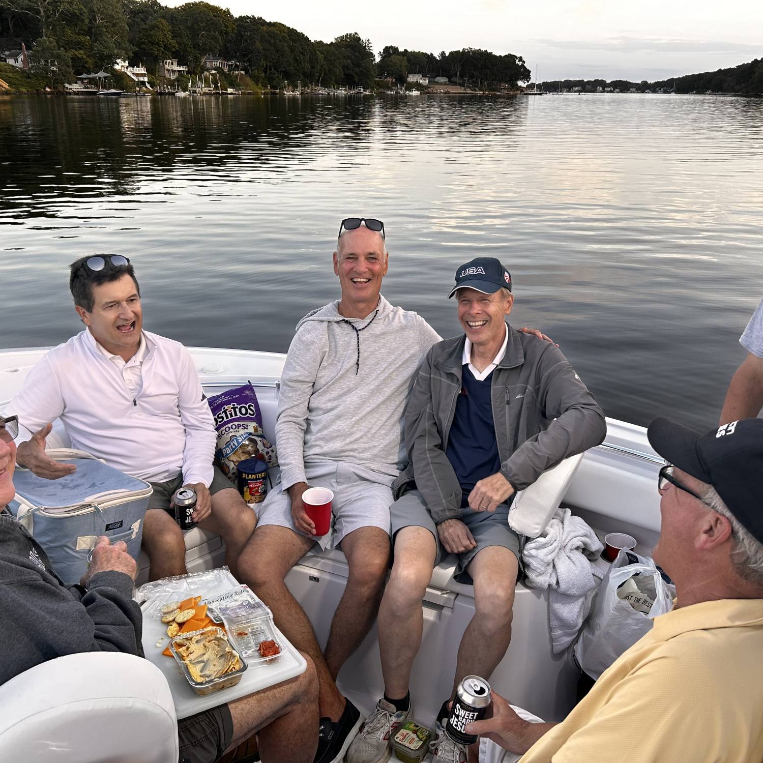 After our annual guys golf tournament 10 of us headed up river to relax, unwind and tell lies a...