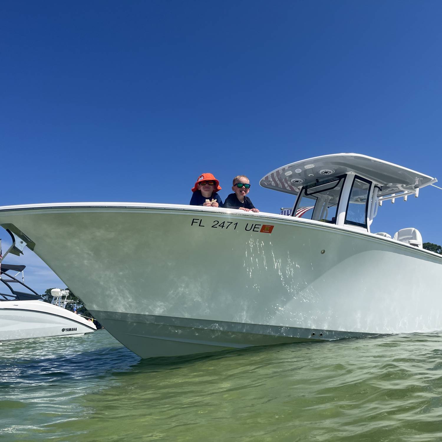 Title: Destin - On board their Sportsman Open 262 Center Console - Location: Crab island. Participating in the Photo Contest #SportsmanSeptember2026
